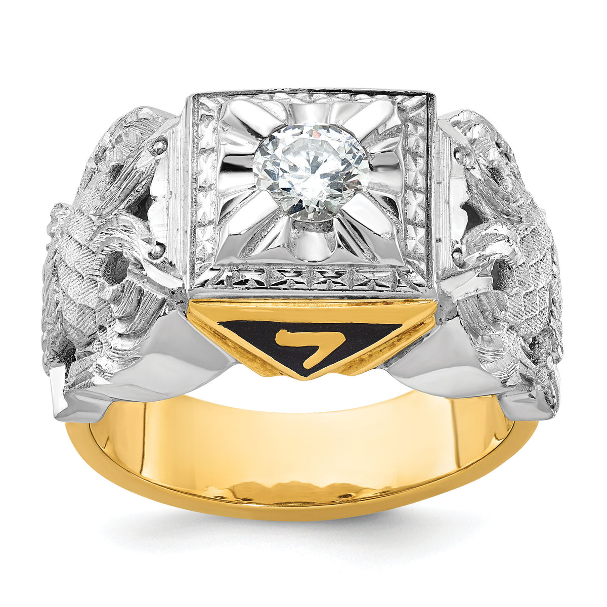 14ktt IBGoodman Men's Textured 32nd Scottish Rite Masonic Ring Mtg-B02488C