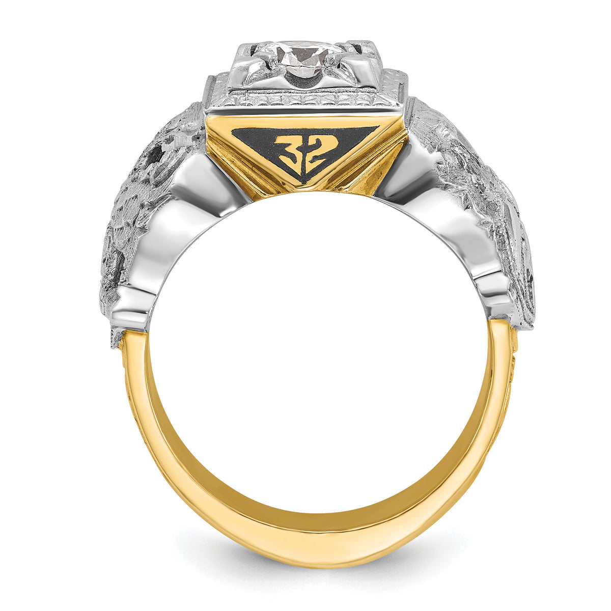 14ktt IBGoodman Men's Enamel & Diamond Eagle Masonic Shriner's Ring-B02488D