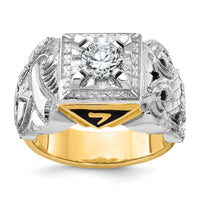 14ktt IBGoodman Men's Enamel & Diamond Eagle Masonic Shriner's Ring-B02488D