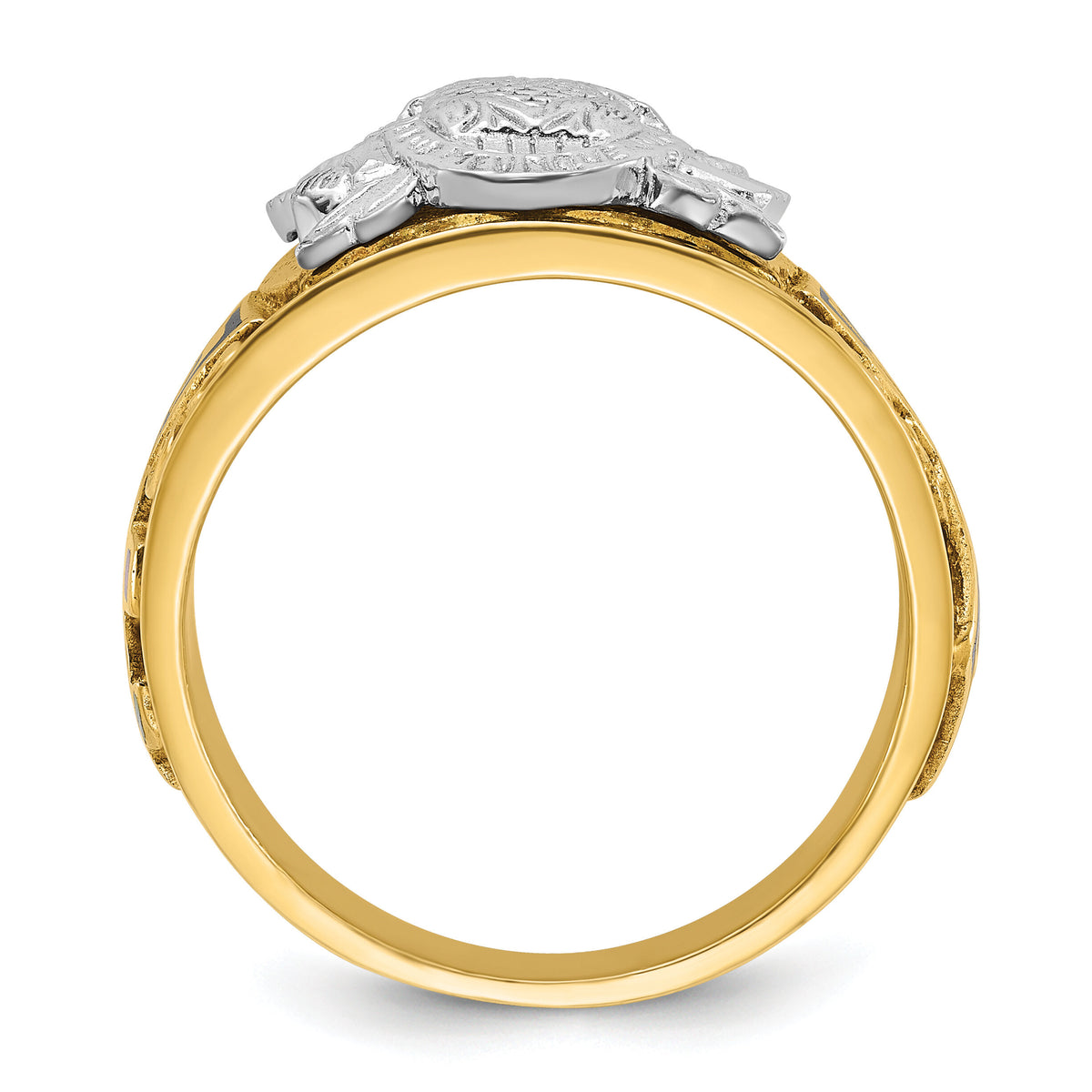 10ktt IBGoodman Men's Textured & Enameled 33rd Degree Masonic Ring-B02510