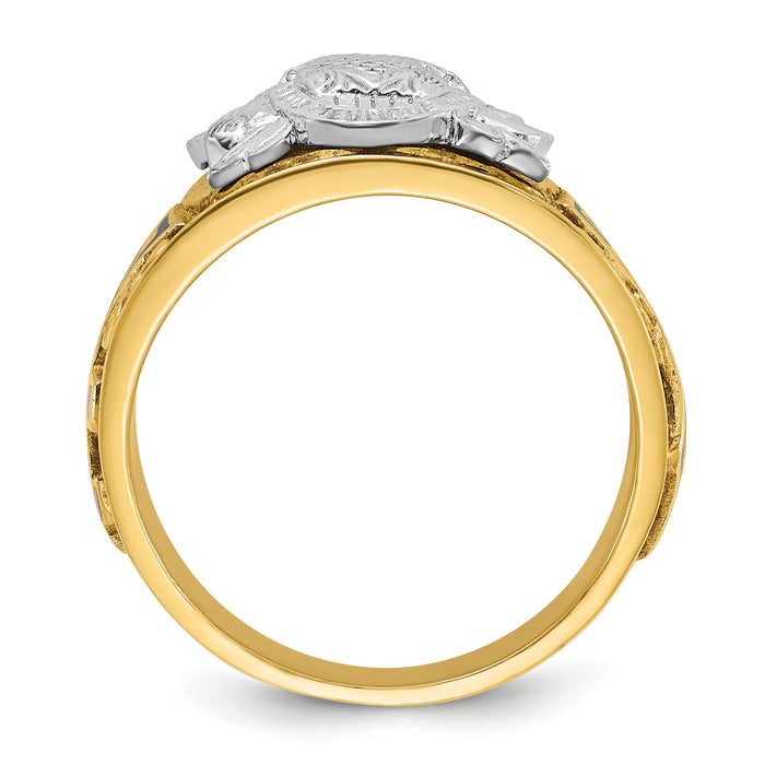 10ktt IBGoodman Men's Textured & Enameled 33rd Degree Masonic Ring-B02510