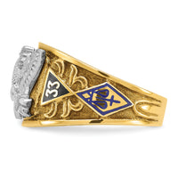 10ktt IBGoodman Men's Textured & Enameled 33rd Degree Masonic Ring-B02510
