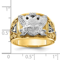 10ktt IBGoodman Men's Textured & Enameled 33rd Degree Masonic Ring-B02510