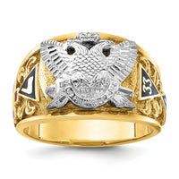 10ktt IBGoodman Men's Textured & Enameled 33rd Degree Masonic Ring-B02510