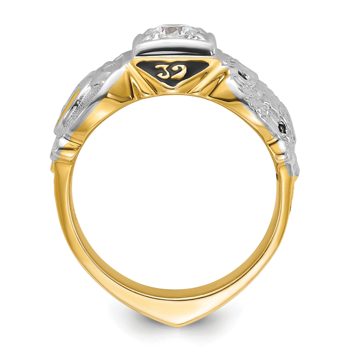 14ktt IBGoodman Men's Enamel & Diamond Eagle Masonic Shriner's Ring-B02547B