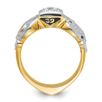14ktt IBGoodman Men's Enamel & Diamond Eagle Masonic Shriner's Ring-B02547B