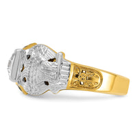 14ktt IBGoodman Men's Enamel & Diamond Eagle Masonic Shriner's Ring-B02547B