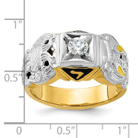 14ktt IBGoodman Men's Enamel & Diamond Eagle Masonic Shriner's Ring-B02547B