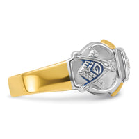 14ktt IBGoodman Men's Enameled & Diamond Blue Lodge Masonic Ring-B02547C