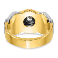 14ktt IBGoodman Men's Enameled & Diamond Blue Lodge Masonic Ring-B02547C