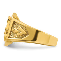 10ktt IBGoodman Men's Textured Blue Lodge Master Masonic Ring-B02549