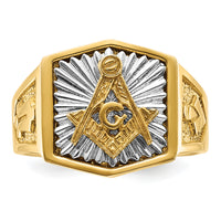 10ktt IBGoodman Men's Textured Blue Lodge Master Masonic Ring-B02549