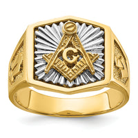 10ktt IBGoodman Men's Textured Blue Lodge Master Masonic Ring-B02549