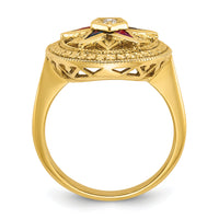14k IBGoodman Women's Textured Multi-color CZ & Dia Eastern Star Ring-B02561