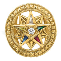 14k IBGoodman Women's Textured Multi-color CZ & Dia Eastern Star Ring-B02561