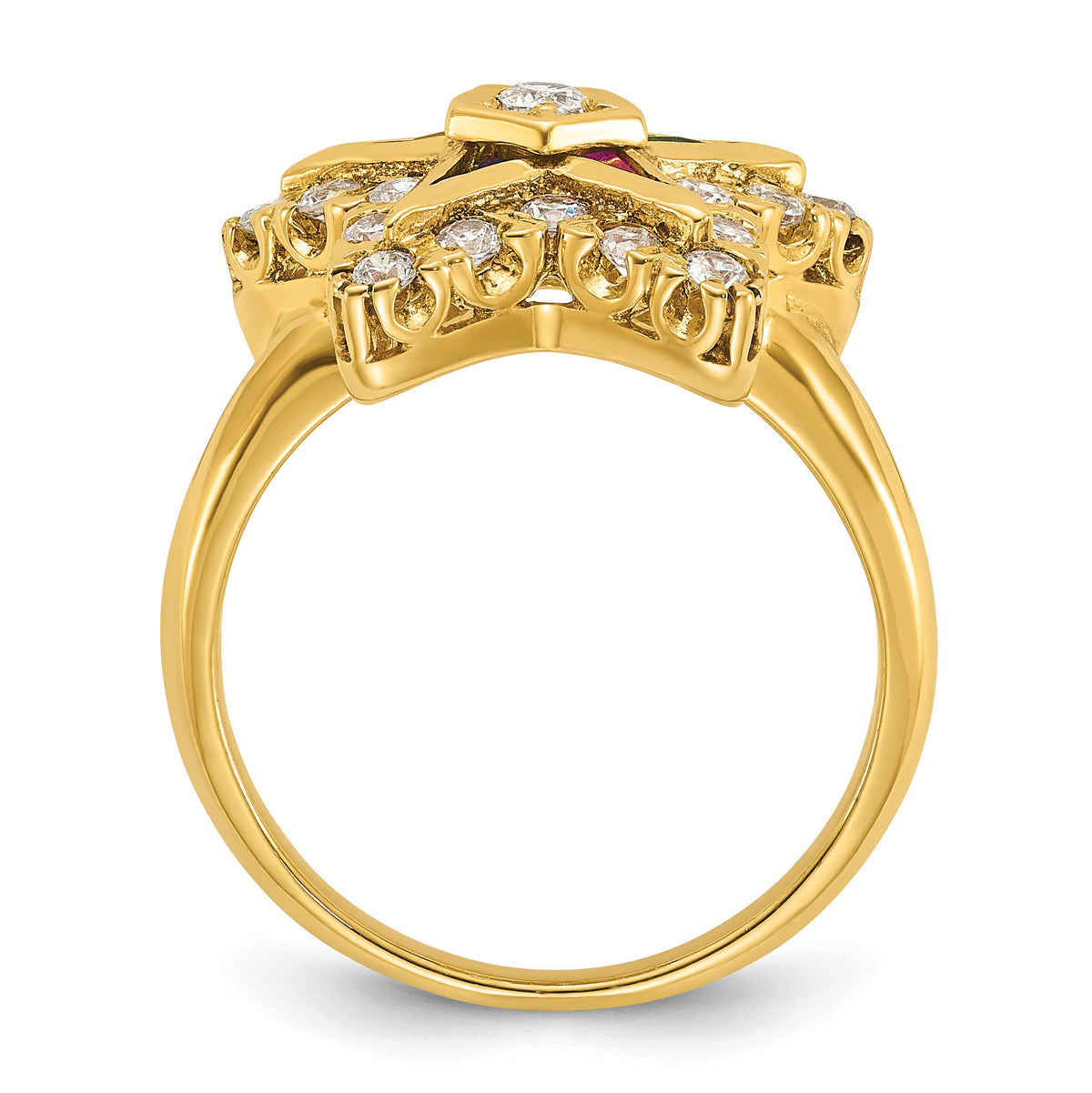 10k IBGoodman Women's Polished Eastern Star Masonic Ring Mounting-B02564