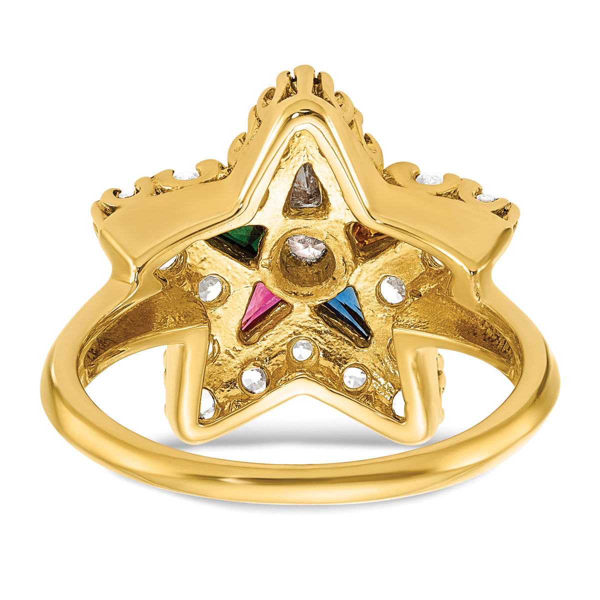 10k IBGoodman Women's Polished Eastern Star Masonic Ring Mounting-B02564