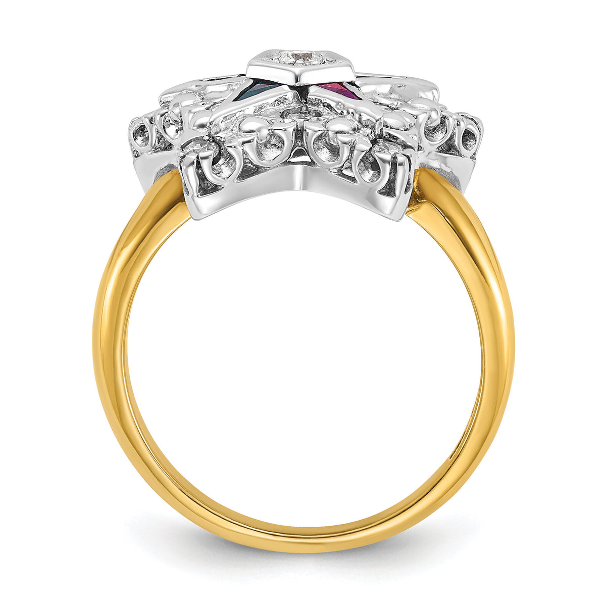 10ktt IBGoodman Women's Polished Eastern Star Masonic Ring Mounting-B02565