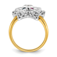 10ktt IBGoodman Women's Polished Eastern Star Masonic Ring Mounting-B02565