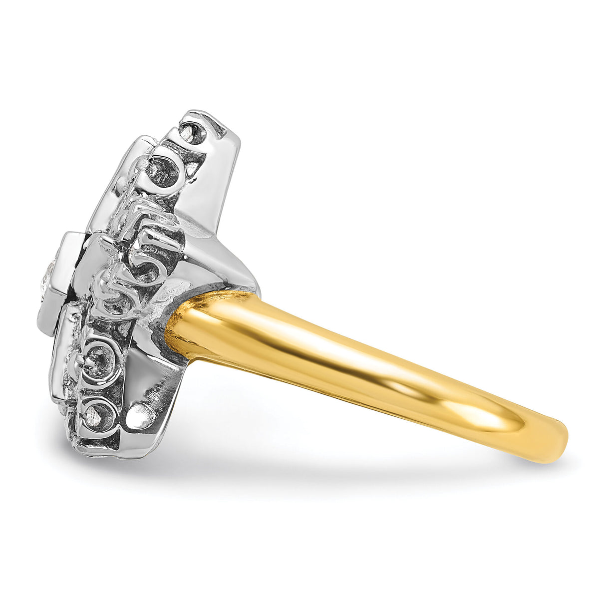 10ktt IBGoodman Women's Polished Eastern Star Masonic Ring Mounting-B02565