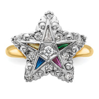 10ktt IBGoodman Women's Polished Eastern Star Masonic Ring Mounting-B02565
