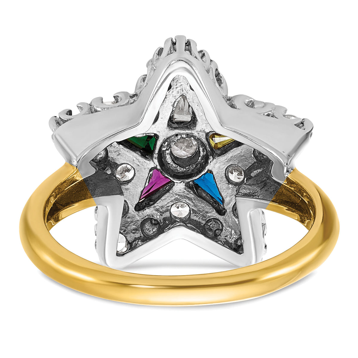 10ktt IBGoodman Women's Polished Eastern Star Masonic Ring Mounting-B02565