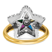 10ktt IBGoodman Women's Polished Eastern Star Masonic Ring Mounting-B02565
