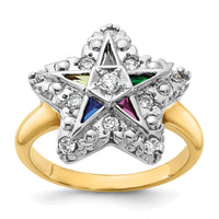 10ktt IBGoodman Women's Polished Eastern Star Masonic Ring Mounting-B02565