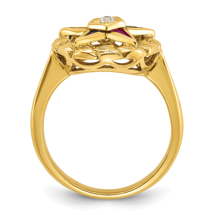 14k IBGoodman Women's Polished & Textured Eastern Star Ring Mtg-B02566