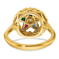 14k IBGoodman Women's Polished & Textured Eastern Star Ring Mtg-B02566
