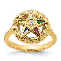 14k IBGoodman Women's Polished & Textured Eastern Star Ring Mtg-B02566
