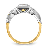 14ktt IBGoodman Men's Enamel & Diamond Eagle Masonic Shriner's Ring-B02585