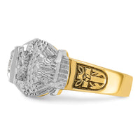 14ktt IBGoodman Men's Enamel & Diamond Eagle Masonic Shriner's Ring-B02585