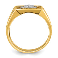 10k IBGoodman Men's Textured Blue Lodge Masonic Ring Mounting-B02588