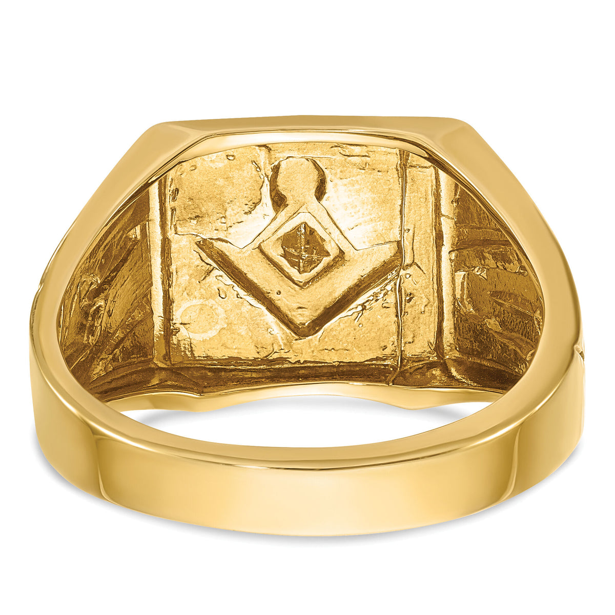 10k IBGoodman Men's Textured Blue Lodge Masonic Ring Mounting-B02588