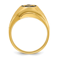 14k IBGoodman Men's Grooved Onyx Blue Lodge Master Masonic Ring-B02732
