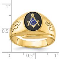 14k IBGoodman Men's Grooved Onyx Blue Lodge Master Masonic Ring-B02732