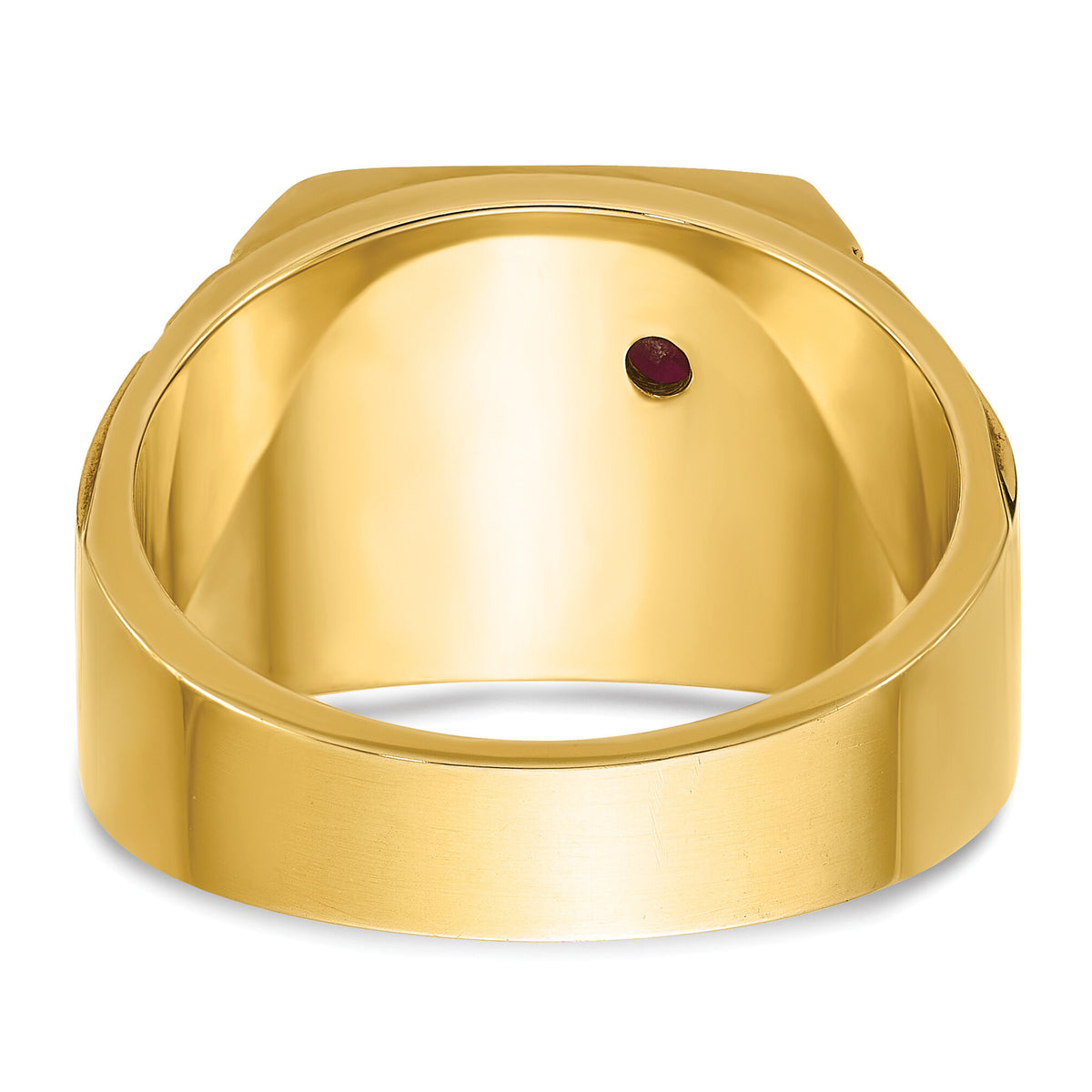 14ktt IBGoodman Men's Lab Cr. Ruby & Dia Blue Lodge Masonic Ring-B02740