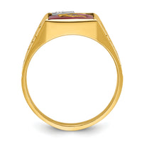 10ktt IBGoodman Men's Textured Blue Lodge Masonic Ring Mounting-B03214