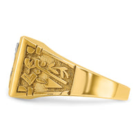 10ktt IBGoodman Men's Textured Blue Lodge Masonic Ring Mounting-B03214