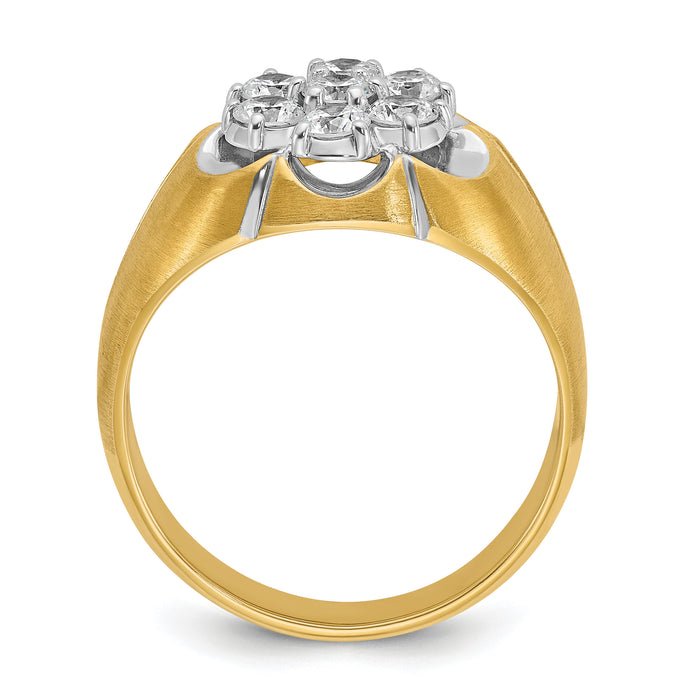 14k Two-Tone 1 ct Lab Grown Diamond VS/SI+ G+ Complete Men's Cluster Ring-B04000
