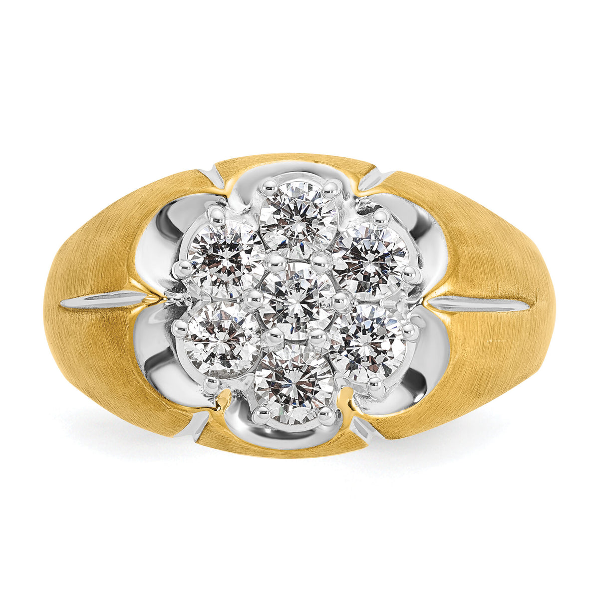 14k Two-Tone 1 ct Lab Grown Diamond VS/SI+ G+ Complete Men's Cluster Ring-B04000