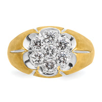 14k Two-Tone 1 ct Lab Grown Diamond VS/SI+ G+ Complete Men's Cluster Ring-B04000