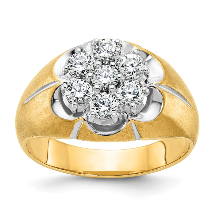 14k Two-Tone 1 ct Lab Grown Diamond VS/SI+ G+ Complete Men's Cluster Ring-B04000