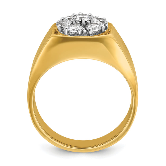 14k Two-Tone 1 ct Lab Grown Diamond VS/SI+ G+ Complete Men's Cluster Ring-B04232