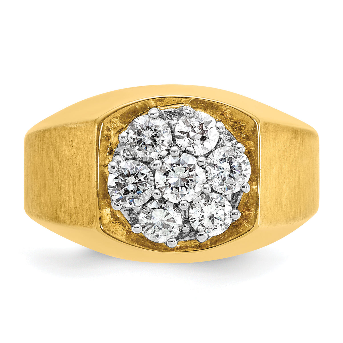 14k Two-Tone 1 ct Lab Grown Diamond VS/SI+ G+ Complete Men's Cluster Ring-B04232