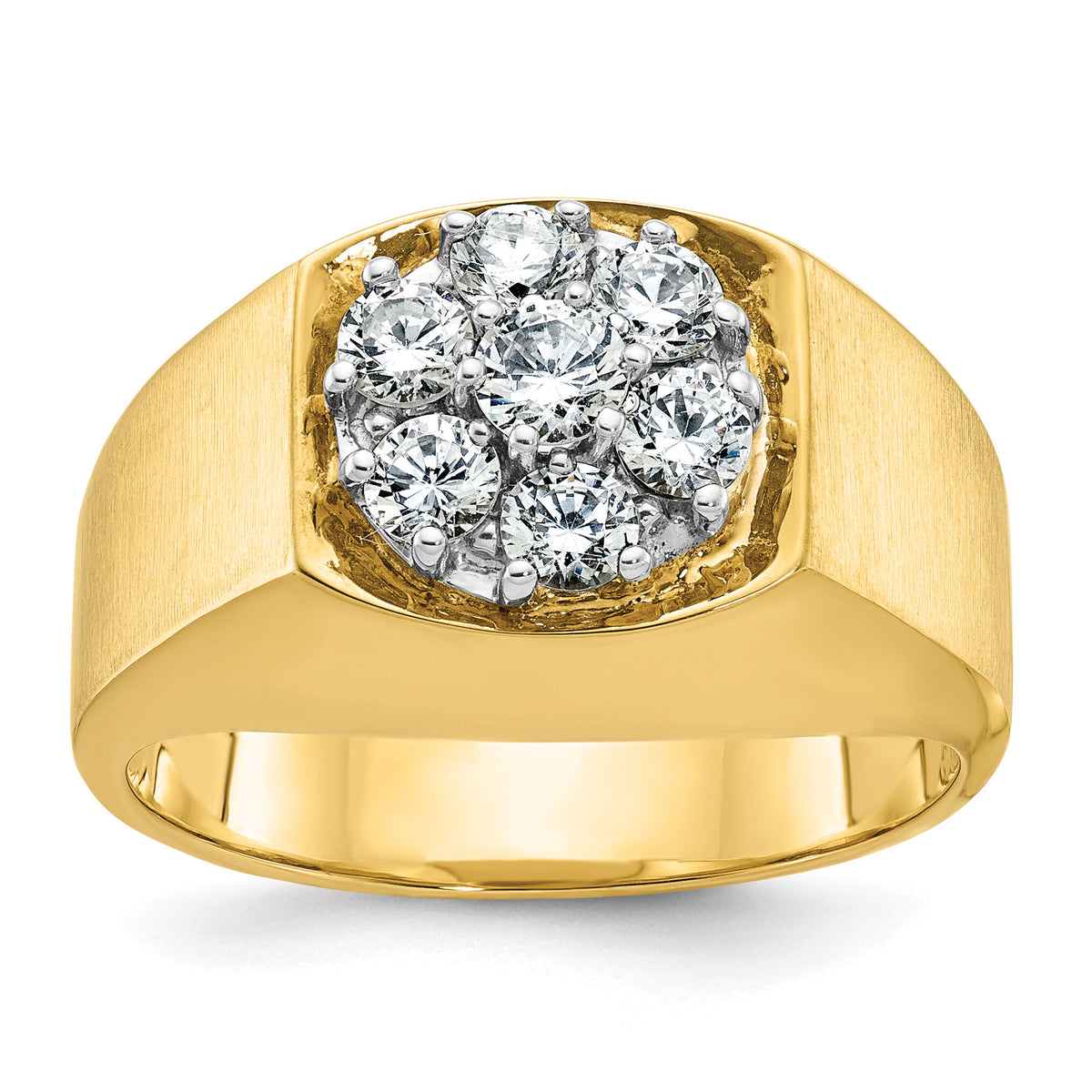 14k Two-Tone 1 ct Lab Grown Diamond VS/SI+ G+ Complete Men's Cluster Ring-B04232
