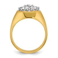 14k Two-Tone 1 1/2 ct Lab Grown Dia VS/SI+ G+ Complete Men's Cluster Ring-B04358