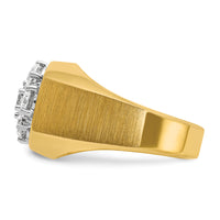 14k Two-Tone 1 1/2 ct Lab Grown Dia VS/SI+ G+ Complete Men's Cluster Ring-B04358