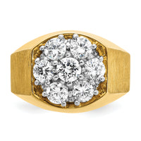 14k Two-Tone 1 1/2 ct Lab Grown Dia VS/SI+ G+ Complete Men's Cluster Ring-B04358
